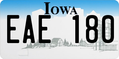 IA license plate EAE180