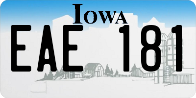 IA license plate EAE181
