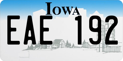 IA license plate EAE192