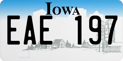 IA license plate EAE197