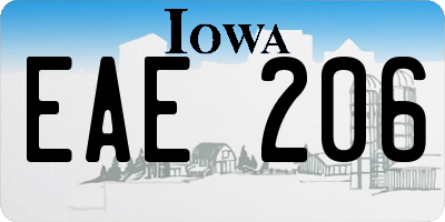 IA license plate EAE206