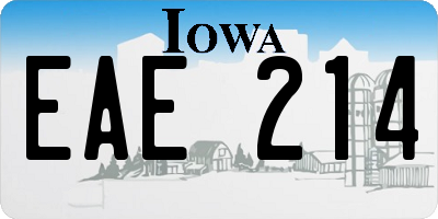 IA license plate EAE214