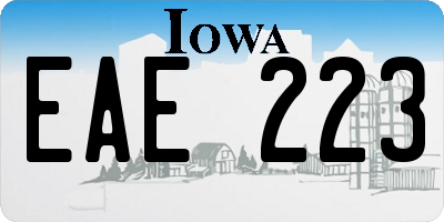 IA license plate EAE223