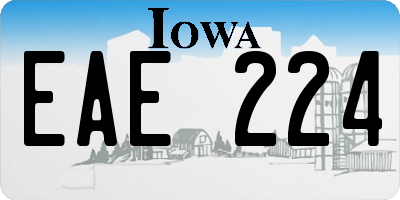 IA license plate EAE224