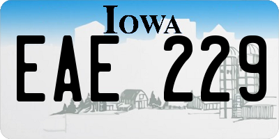 IA license plate EAE229