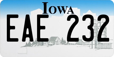 IA license plate EAE232