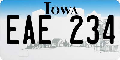 IA license plate EAE234