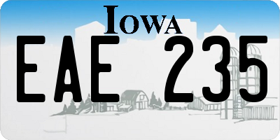 IA license plate EAE235