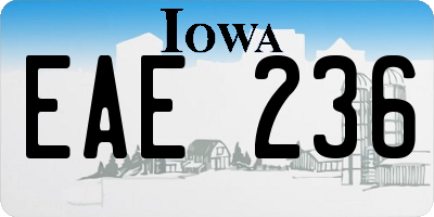 IA license plate EAE236