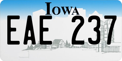 IA license plate EAE237