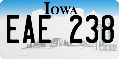 IA license plate EAE238