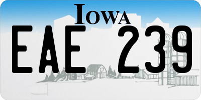 IA license plate EAE239