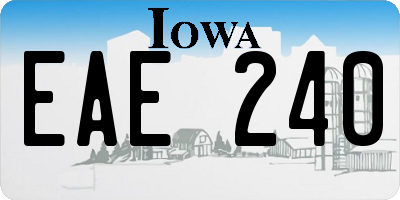 IA license plate EAE240