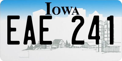 IA license plate EAE241