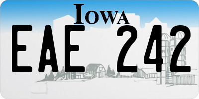 IA license plate EAE242