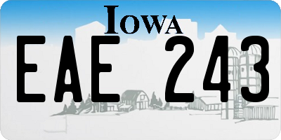 IA license plate EAE243