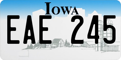 IA license plate EAE245