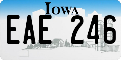 IA license plate EAE246