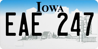 IA license plate EAE247