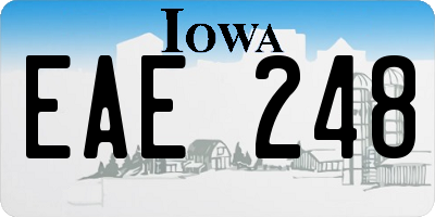 IA license plate EAE248