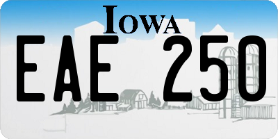 IA license plate EAE250