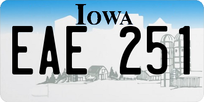 IA license plate EAE251