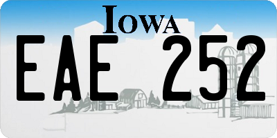 IA license plate EAE252