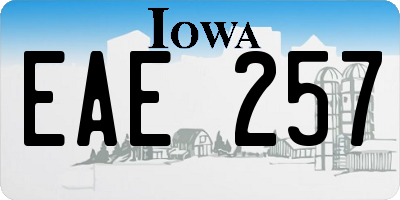 IA license plate EAE257