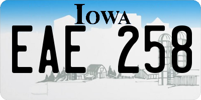 IA license plate EAE258