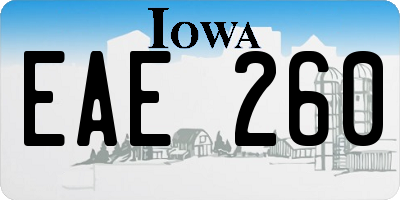 IA license plate EAE260