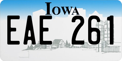 IA license plate EAE261