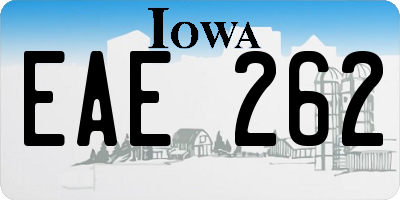 IA license plate EAE262