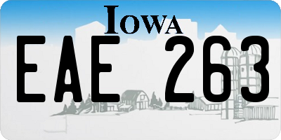 IA license plate EAE263