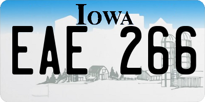 IA license plate EAE266