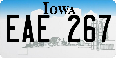 IA license plate EAE267