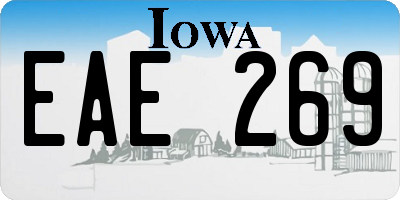 IA license plate EAE269