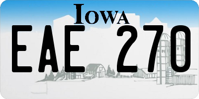 IA license plate EAE270