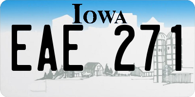 IA license plate EAE271