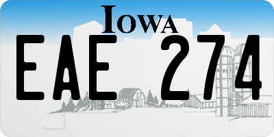 IA license plate EAE274