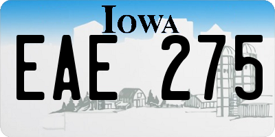 IA license plate EAE275