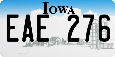 IA license plate EAE276