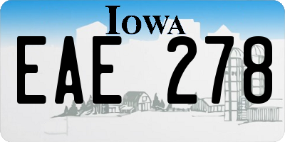 IA license plate EAE278