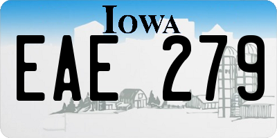 IA license plate EAE279