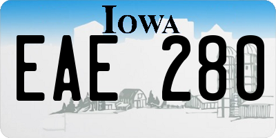 IA license plate EAE280