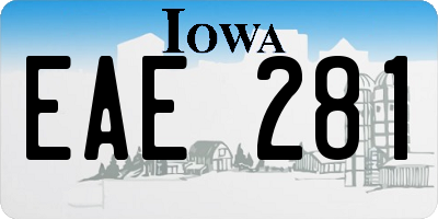 IA license plate EAE281