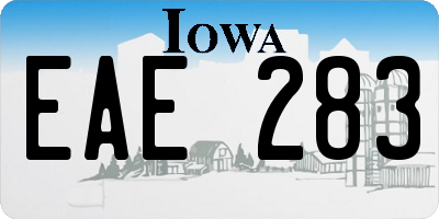 IA license plate EAE283