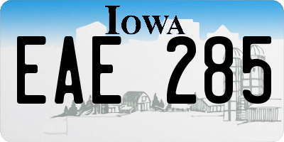 IA license plate EAE285