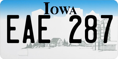 IA license plate EAE287