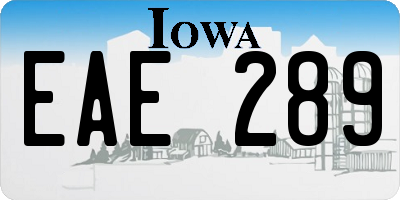 IA license plate EAE289