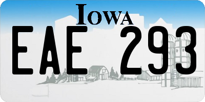 IA license plate EAE293